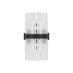 Regent Chatou 8 Light Wall Light - Satin Black / Clear
