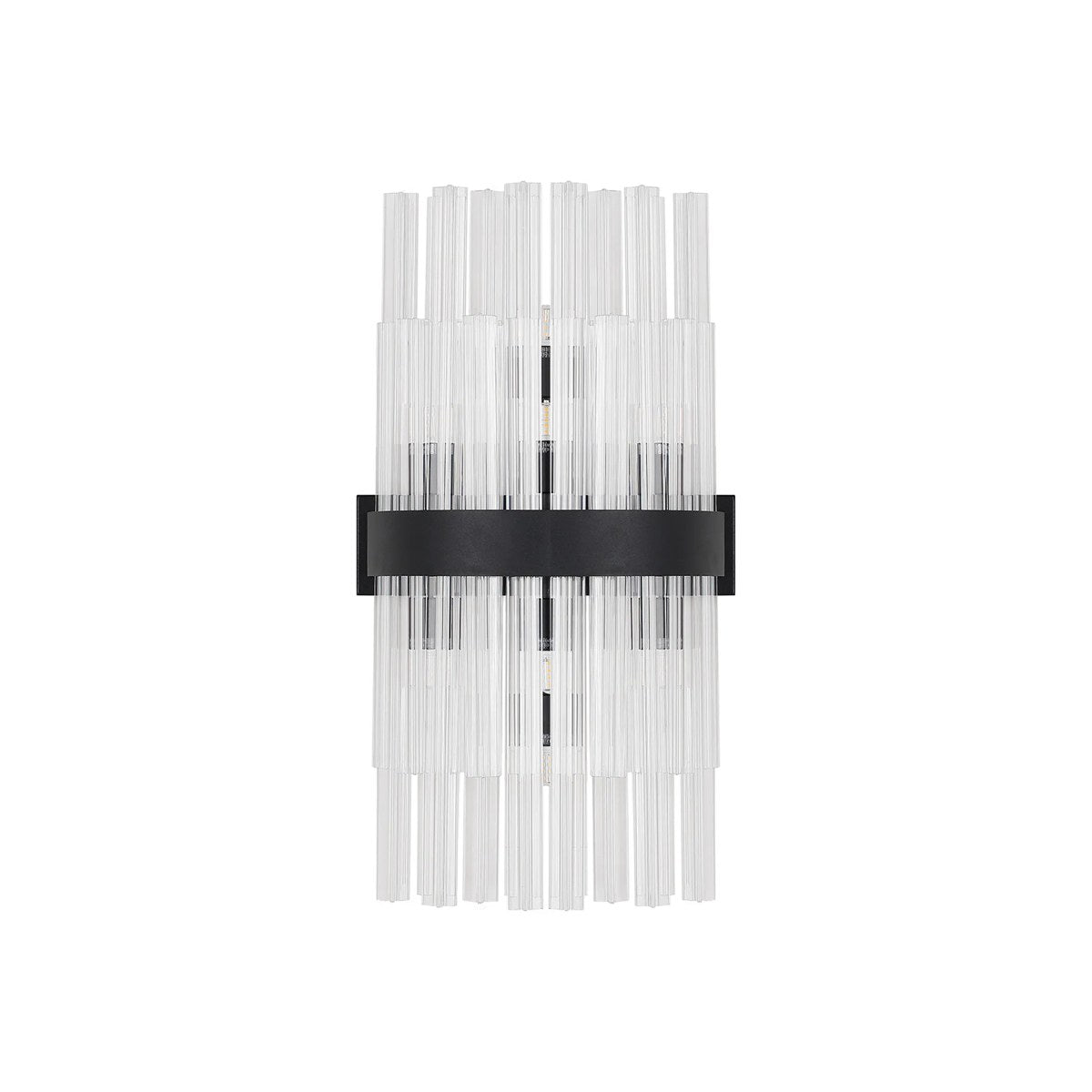 Regent Chatou 8 Light Wall Light - Satin Black / Clear