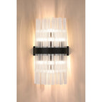 Regent Chatou 8 Light Wall Light - Satin Black / Clear