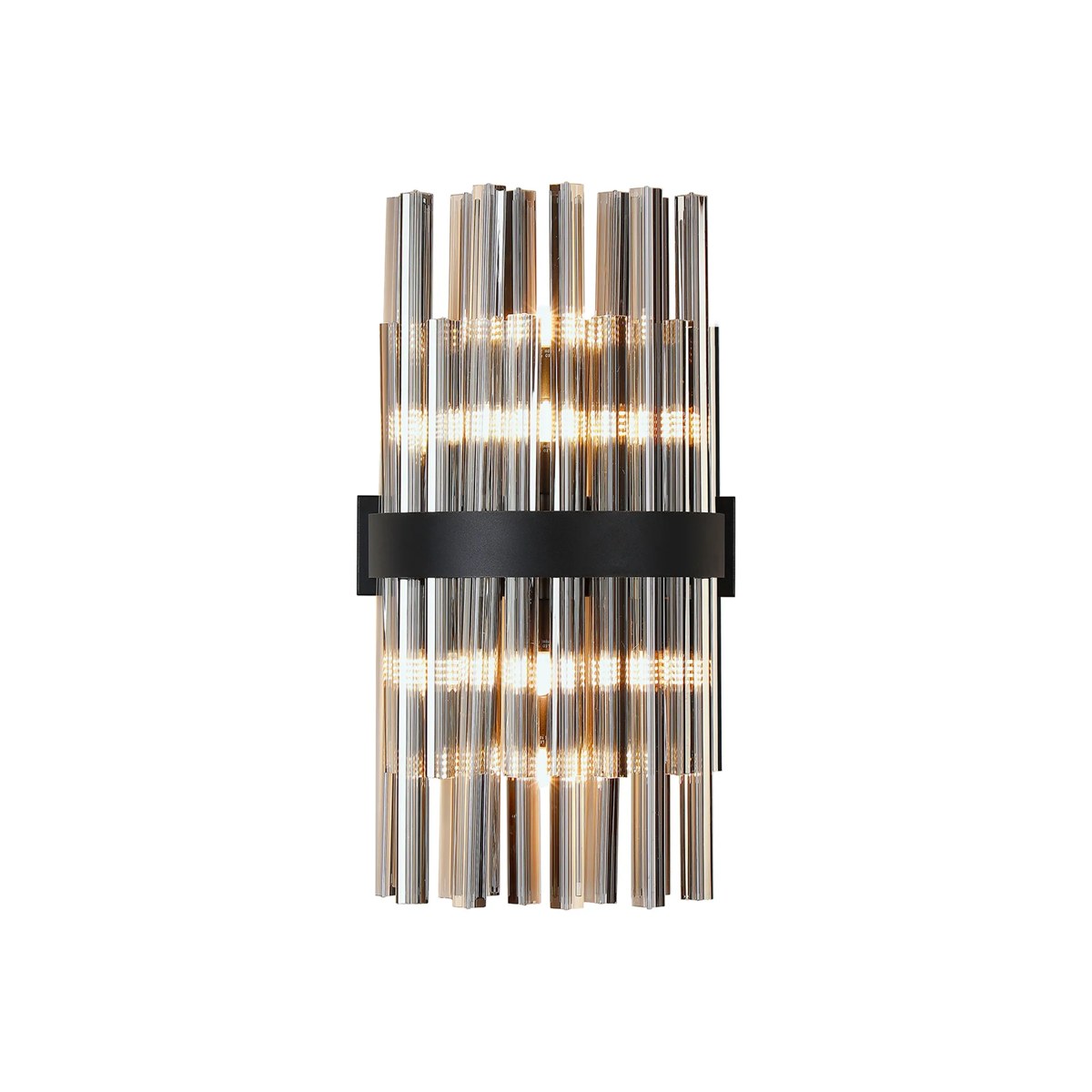 Regent Chatou 8 Light Wall Light - Satin Black / Smoke