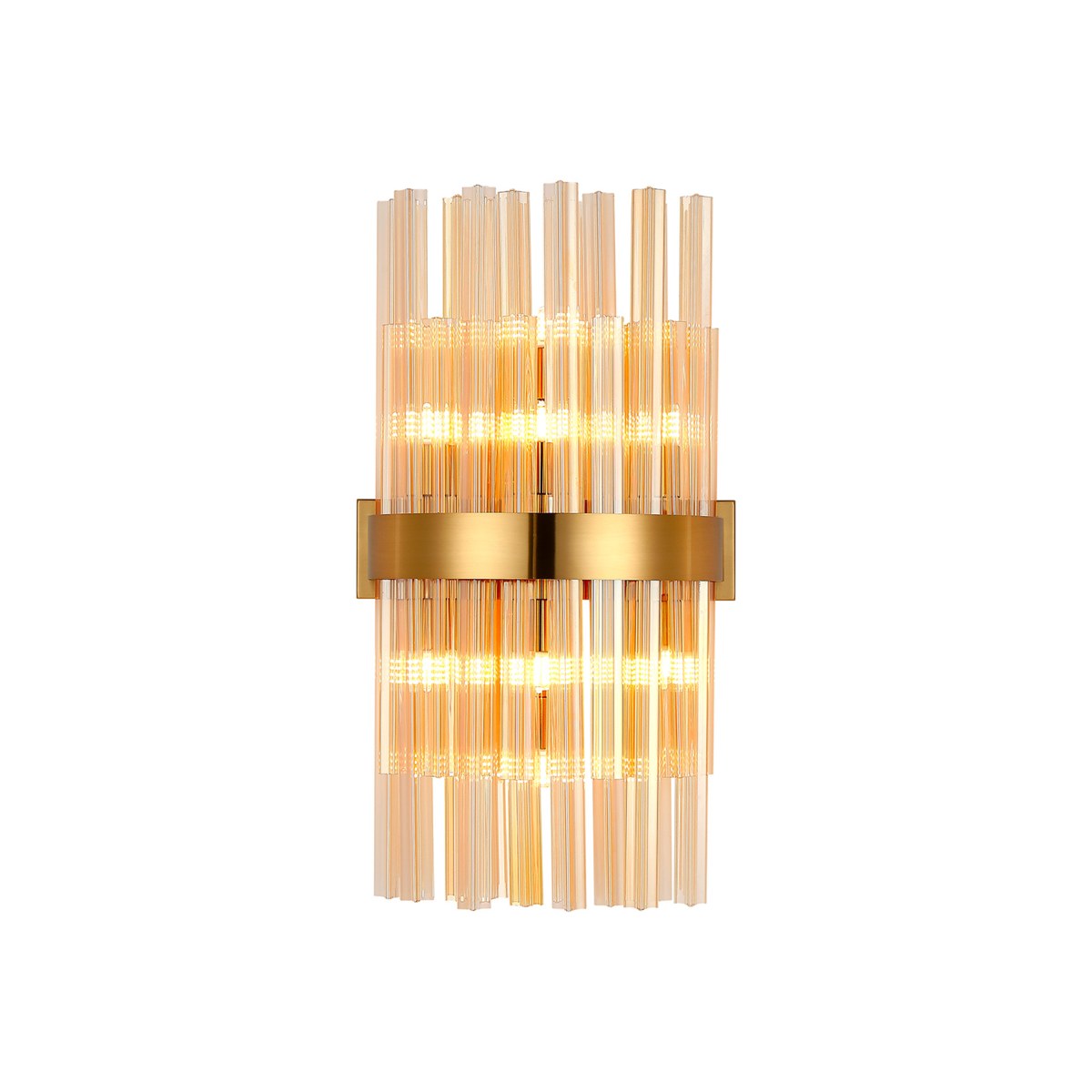 Regent Chatou 8 Light Wall Light - Brass / Amber