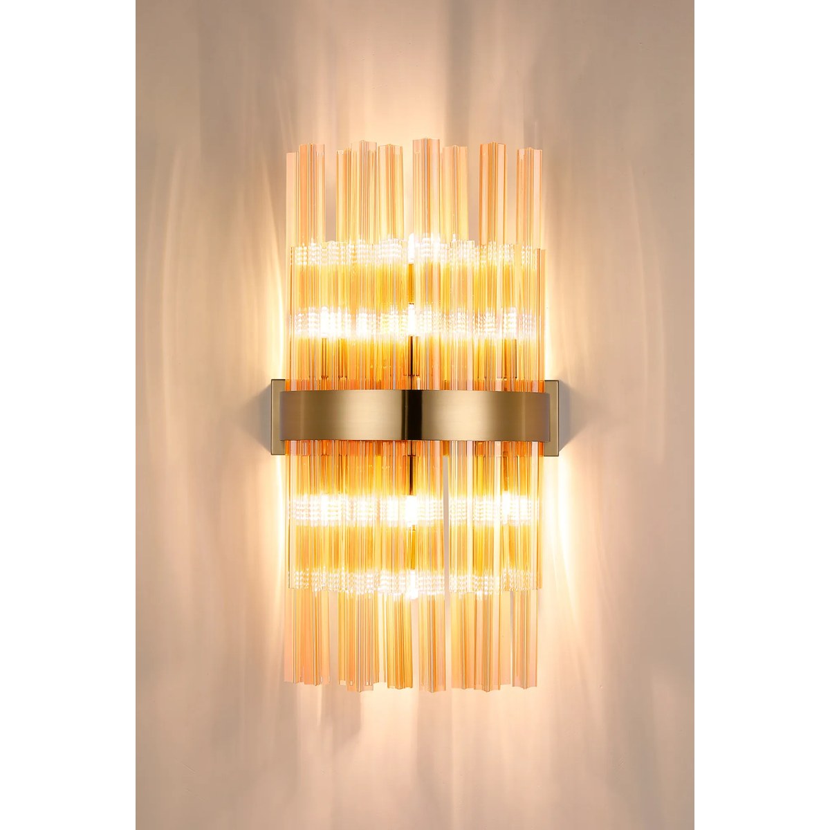 Regent Chatou 8 Light Wall Light - Brass / Amber