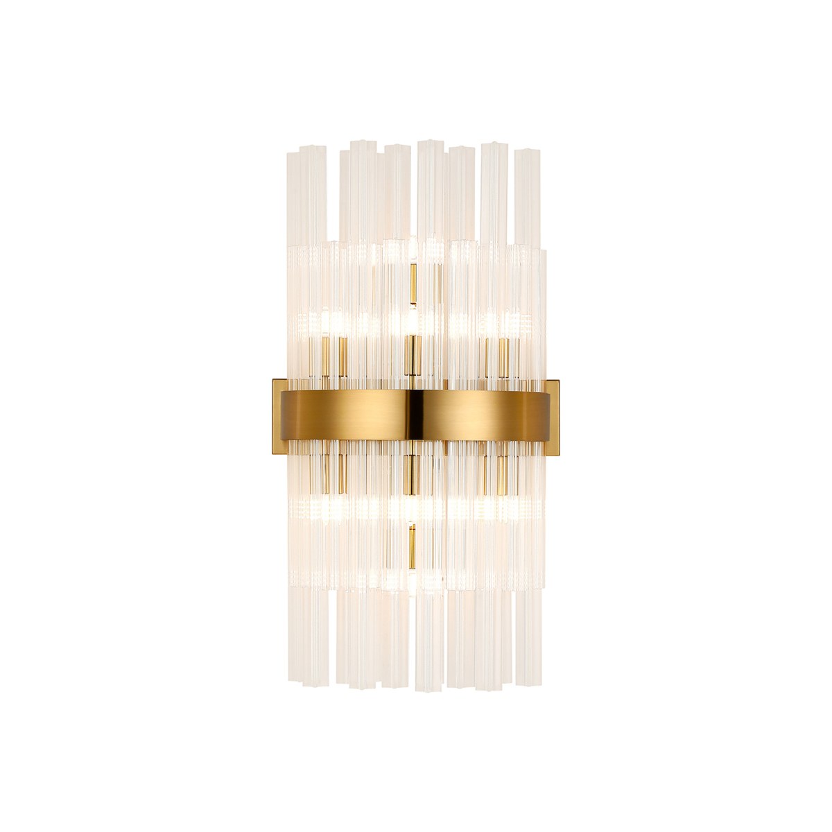 Regent Chatou 8 Light Wall Light - Brass / Clear
