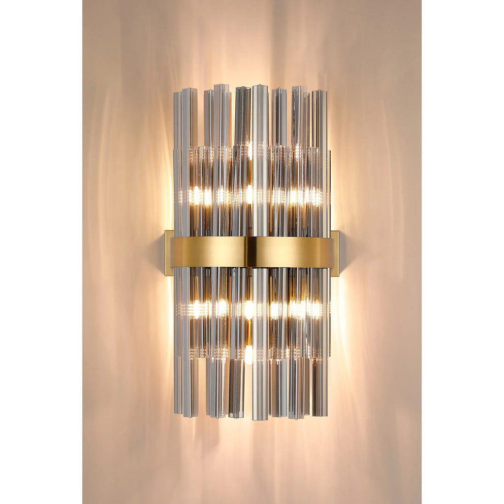 Regent Chatou 8 Light Wall Light - Brass / Smoke