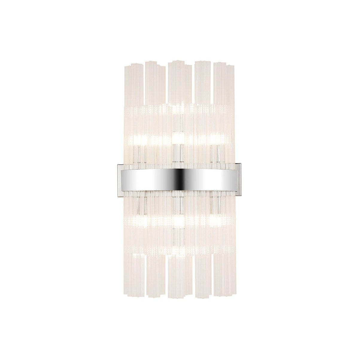 Regent Chatou 8 Light Wall Light - Polished Nickel / Clear