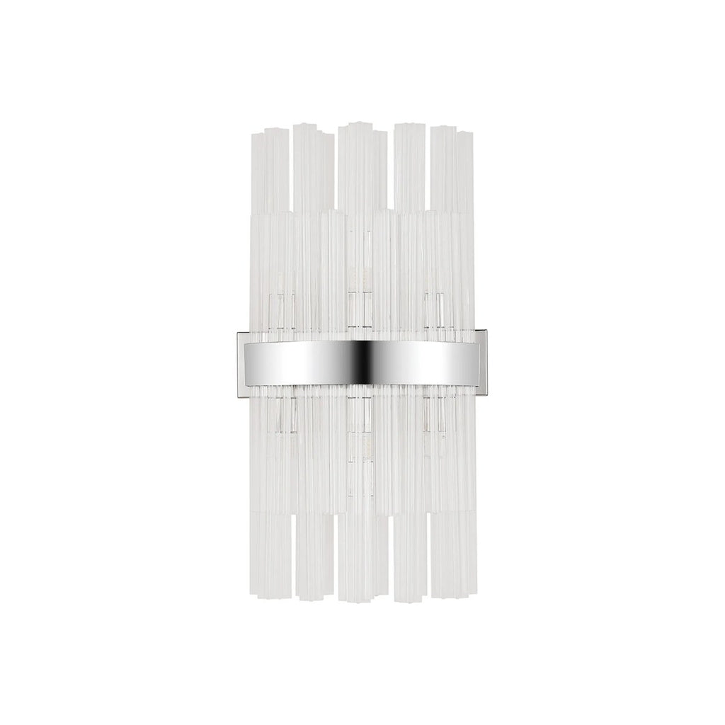 Regent Chatou 8 Light Wall Light - Polished Nickel / Clear