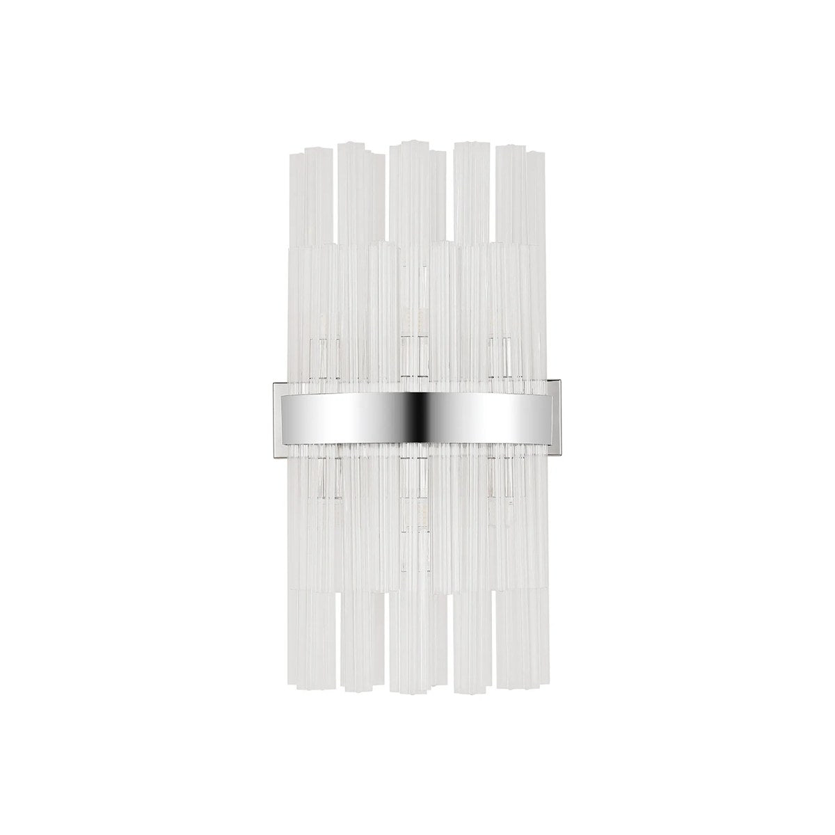 Regent Chatou 8 Light Wall Light - Polished Nickel / Clear