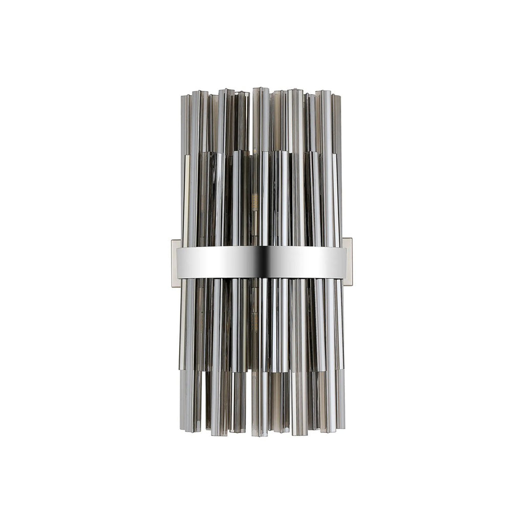 Regent Chatou 8 Light Wall Light - Polished Nickel / Smoke