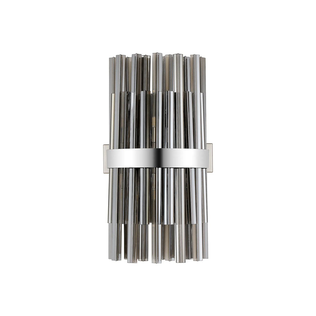 Regent Chatou 8 Light Wall Light - Polished Nickel / Smoke