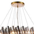 Regent Chatou 4 Tier 84 Light Pendant Light - Brass / Smoke & Clear