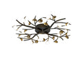 Regent Gennevil 28 Light Flush Ceiling Light in Black and Antique Brass