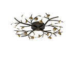Regent Gennevil 28 Light Flush Ceiling Light in Black and Antique Brass