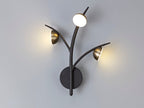 Regent Gennevil 3 Light Wall Light in Black and Antique Brass