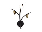 Regent Gennevil 3 Light Wall Light in Black and Antique Brass