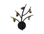 Regent Gennevil 5 Light Wall Light in Black and Antique Brass