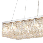 Regent Cholet 80cm Rectangular 12 Light Pendant Chandelier - Polished Chrome