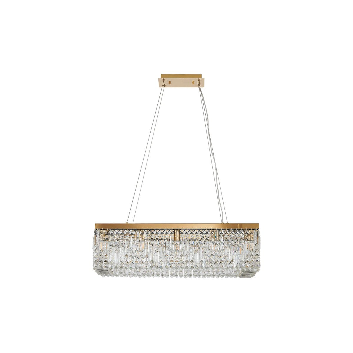 Regent Cholet 80cm Rectangular 12 Light Pendant Chandelier - Gold