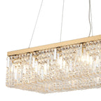 Regent Cholet 80cm Rectangular 12 Light Pendant Chandelier - Gold