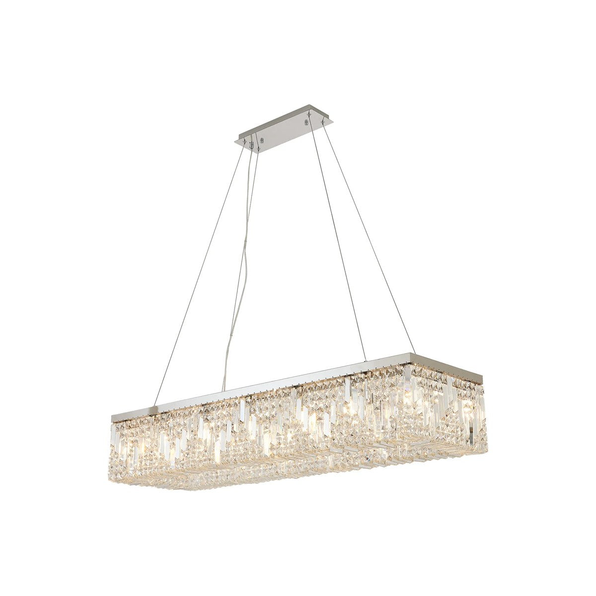 Regent Cholet 120cm Rectangular 16 Light Pendant Chandelier - Polished Chrome