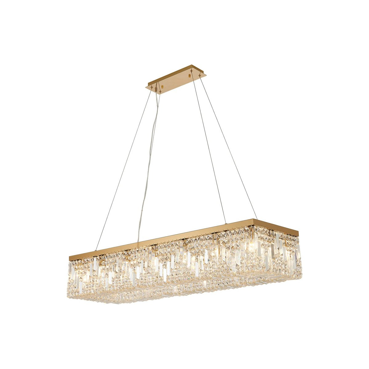 Regent Cholet 120cm Rectangular 16 Light Pendant Chandelier - Gold