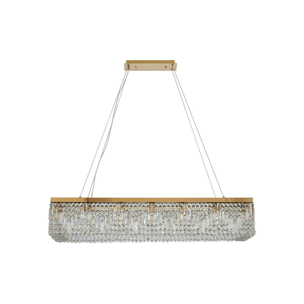 Regent Cholet 120cm Rectangular 16 Light Pendant Chandelier - Gold