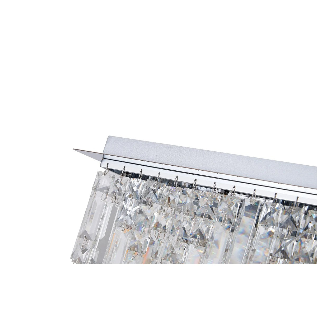 Regent Cholet 125cm Rectangular 16 Light Flush Chandelier - Polished Chrome