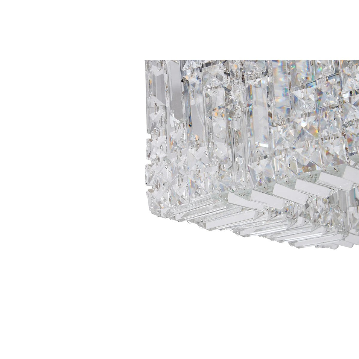 Regent Cholet 125cm Rectangular 16 Light Flush Chandelier - Polished Chrome