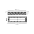 Regent Cholet 125cm Rectangular 16 Light Flush Chandelier - dimensions