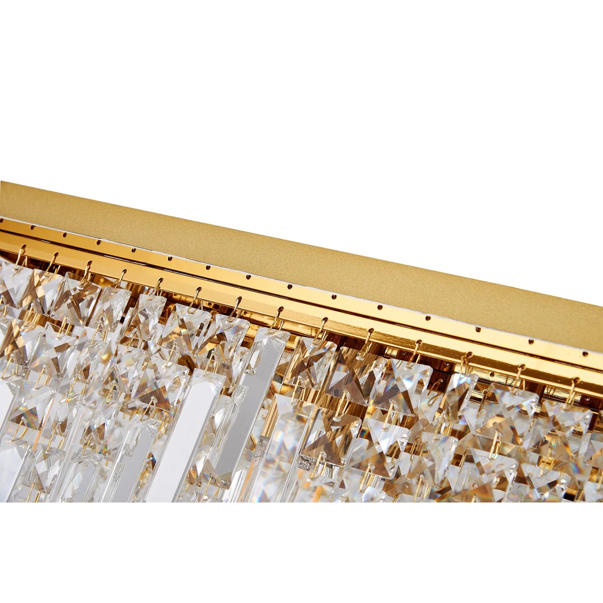 Regent Cholet 125cm Rectangular 16 Light Flush Chandelier - Gold