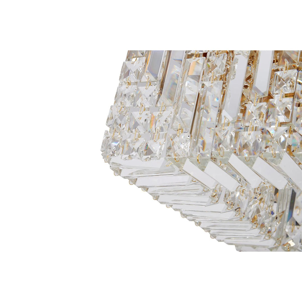 Regent Cholet 125cm Rectangular 16 Light Flush Chandelier - Gold