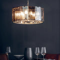 Endon Clooney Large 8 Light Pendant Light with Smoked Glass and Grey Frame