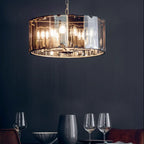 Endon Clooney Large 8 Light Pendant Light with Smoked Glass and Grey Frame
