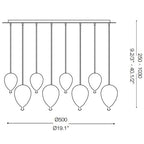 Ideal Lux 100883 Clown 8 Lt White Cluster Pendant Glass Balloon Shade