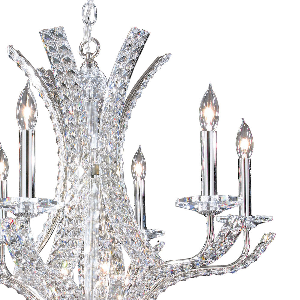 Novena Corano 6 Light Crystal Chandelier Chrome