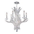 Novena Corano 6 Light Crystal Chandelier Chrome