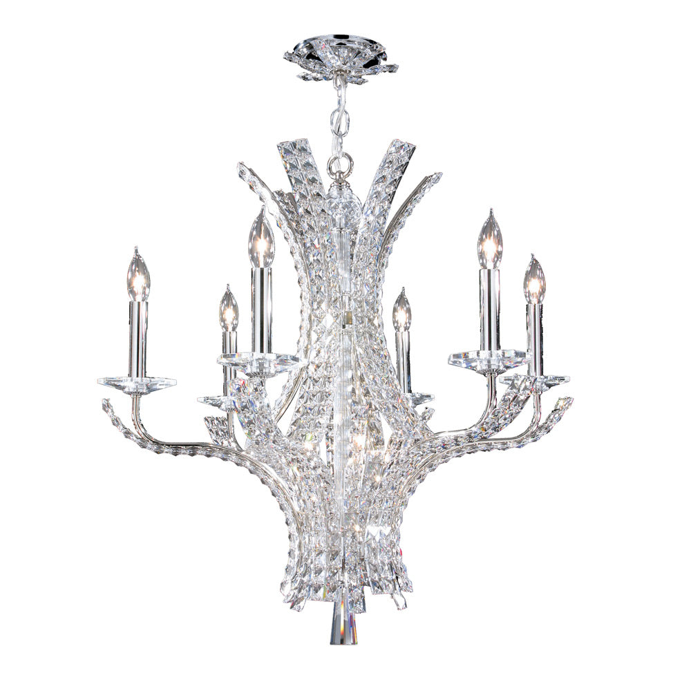 Novena Corano 6 Light Crystal Chandelier Chrome