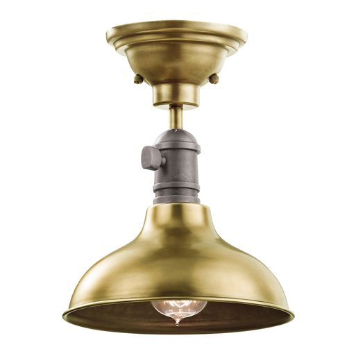 Kichler KL/COBSON MP BR Cobson 1Lt Natural Brass Mini Pendant/Semi-Flush