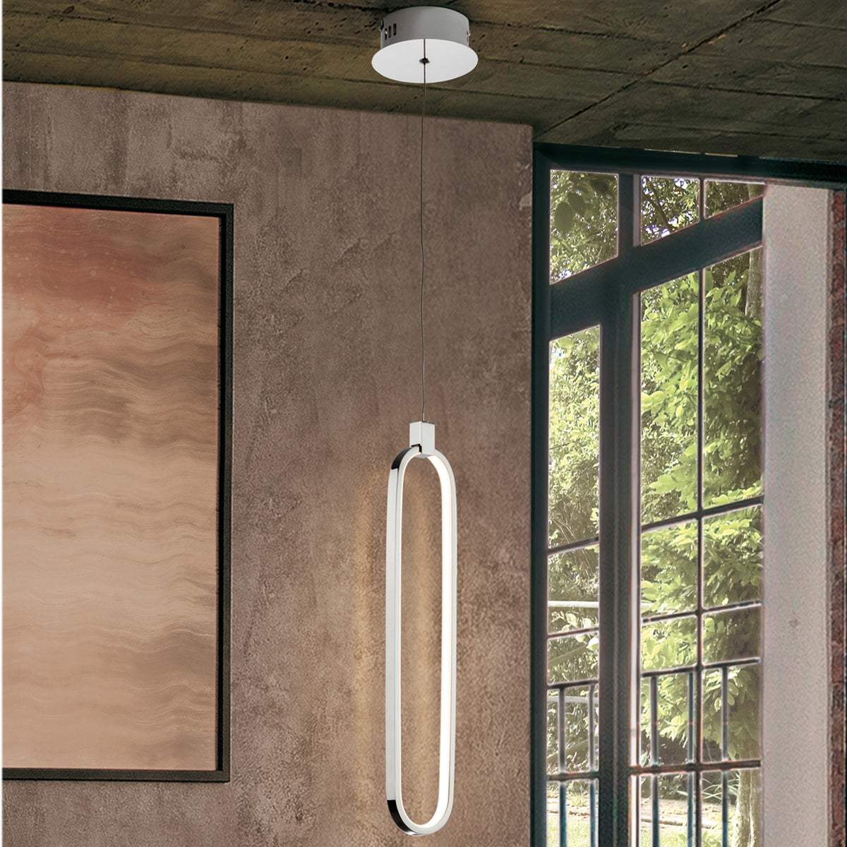 Schuller Colette Single Pendant Light in Chrome