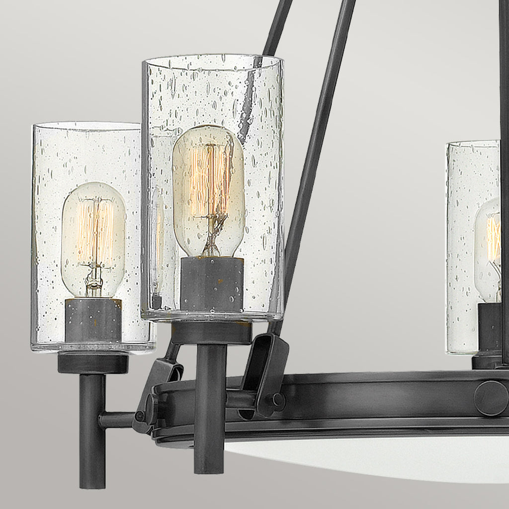Collier 5 Light Chandelier Black Oxide with Clear Seeded Glass