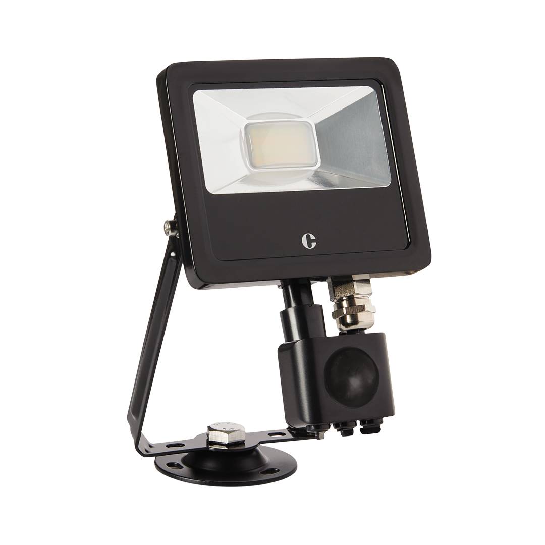 Collingwood Black 10W Colour Switchable Floodlight IP65 PIR
