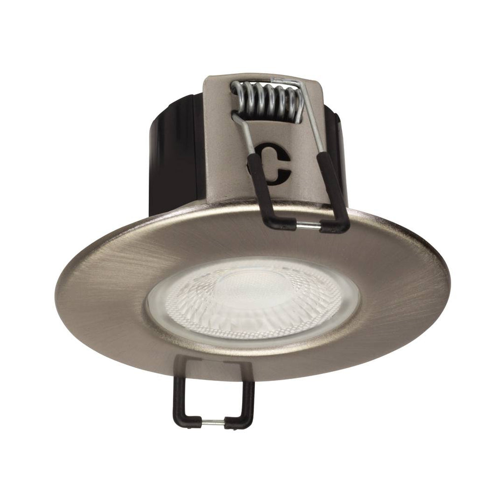 Collingwood H2 Lite Dimmable Fire Rated Fixed Downlight Brushed Steel 3000K