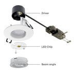 Collingwood H2 Lite Dimmable Fire Rated Fixed Downlight Matt Black 3000K