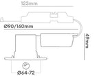 Collingwood H2 Pro 550 Dimmable Fire Rated Fixed Downlight 3000K 38° Beam Angle REQUIRES BEZEL