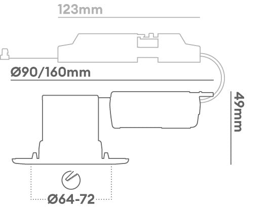 Collingwood H2 Pro 550 Dimmable Fire Rated Fixed Downlight 3000K 38° Beam Angle REQUIRES BEZEL