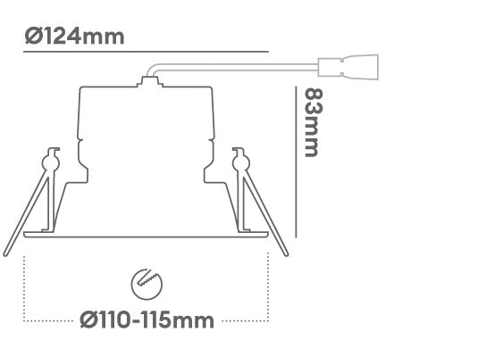Collingwood H5 500 Dimmable Fire-Rated Fixed Downlight Brushed Steel 2700K / 3000K / 4000K