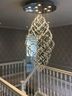 Diyas Colorado 9 Light Oval Pendant Light in Polished Chrome with Crystal