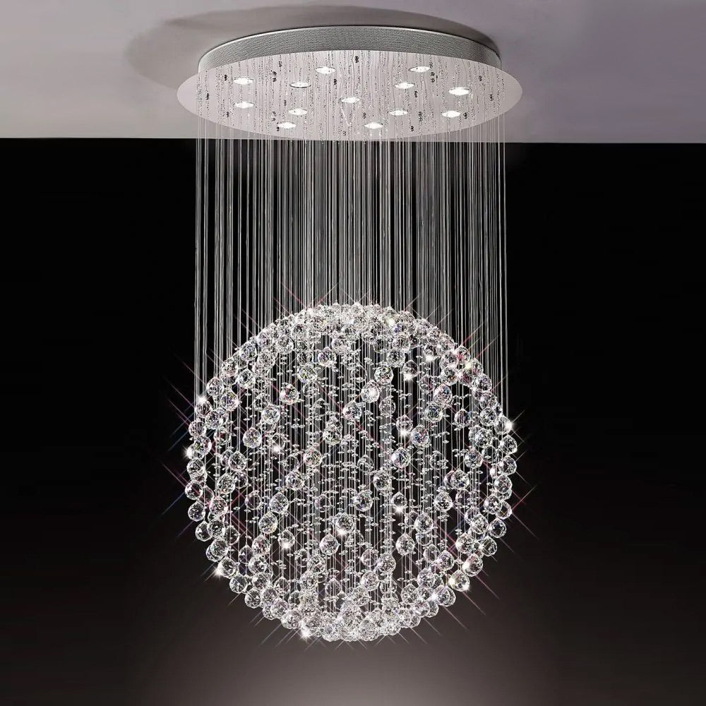 Diyas Colorado 13 Light Large Sphere Pendant Light in Polished Chrome with Crystal