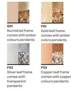 Masiero Ola Ceiling Small 15cm Pendant Silver Leaf Clear Colours OLA-S2-15-F02