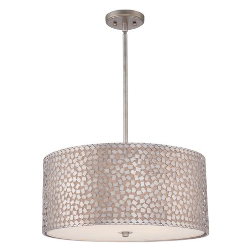 Quoizel Confetti Large 4 Light Pendant Light in Old Silver
