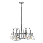 Hinkley Congress 4 Light Pendant Light in Chrome with Clear Cone Shade